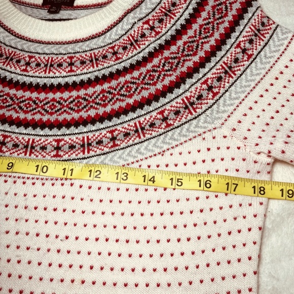 Talbots  Cream Women’s Knit Sweater Fair lsle Raglan Sleeve Sz Sp - Picture 9 of 9